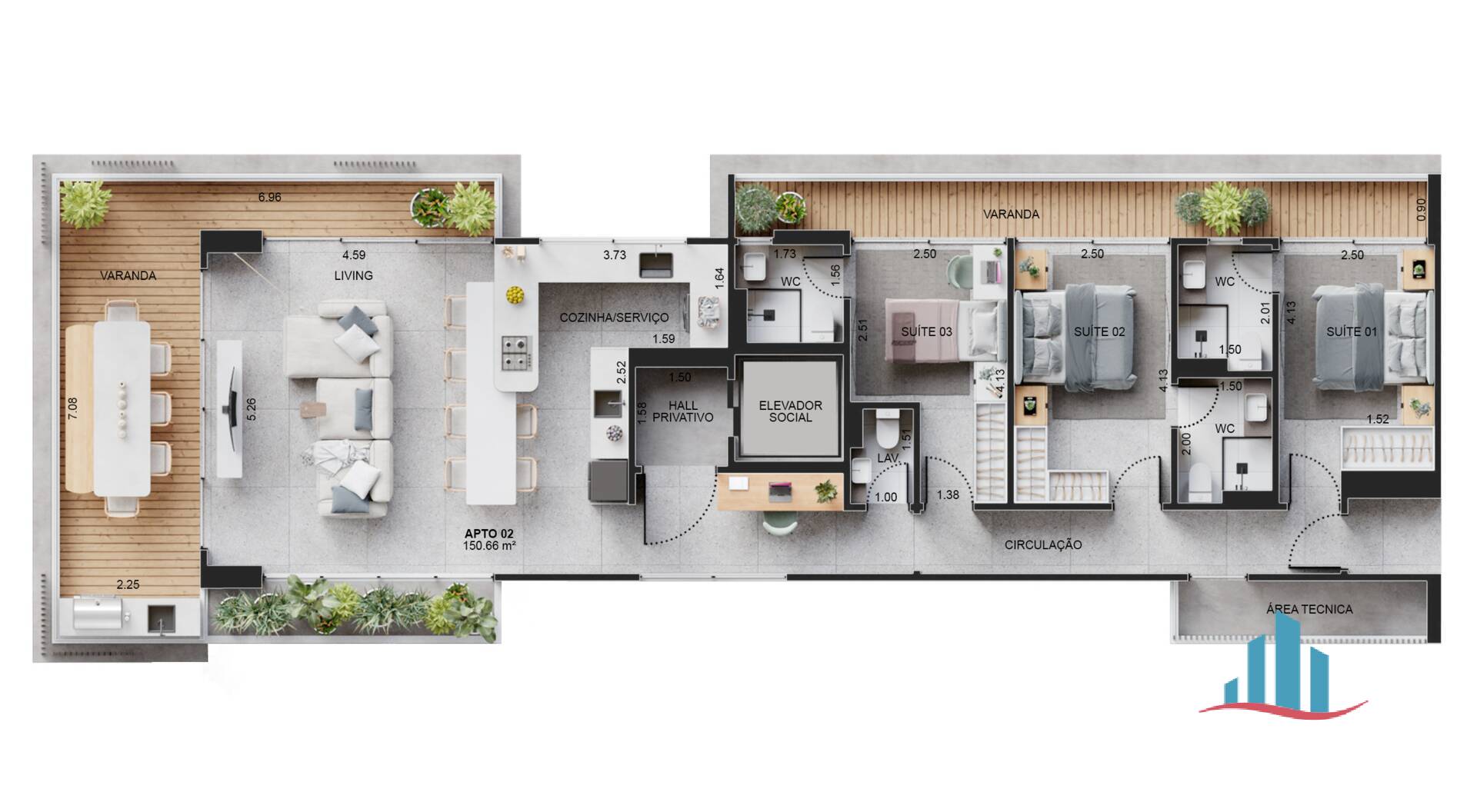 Apartamento à venda com 3 quartos, 150m² - Foto 5